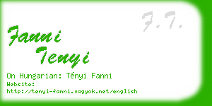 fanni tenyi business card